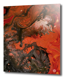 Horror Night | Black Red Marble Abstract Painting