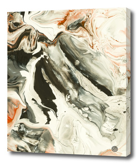 Abstract Red Grey Marble Painting