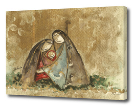 Nativity Watercolor Painting