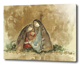 Nativity Watercolor Painting