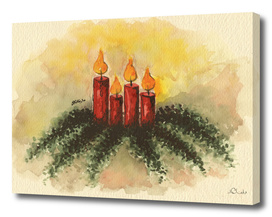 Candles Watercolor Painting