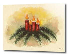 Candles Watercolor Painting