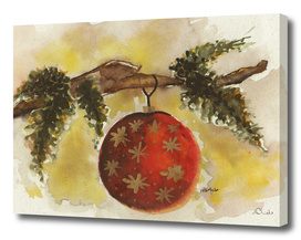 Christmas Ball Watercolor Painting