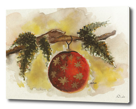 Christmas Ball Watercolor Painting