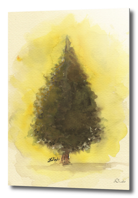 Forest Tree Watercolor Painting