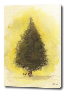 Forest Tree Watercolor Painting