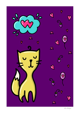 Cat in love, sketchy doodles