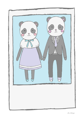 Pandas in love, with true love text