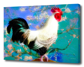 Provencal cock against the background of Van Gogh