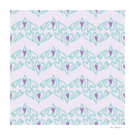 Seamless patterns with hearts on pink background