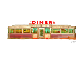Classic American Diner Exterior