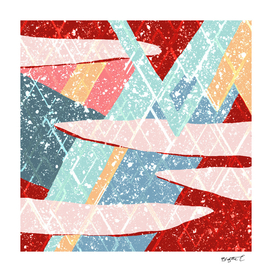 Abstract Splash Geometric Mountains in Clouds Design