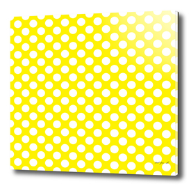 White Polka Dots with Yellow Background