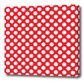 White Polka Dots with Red Background