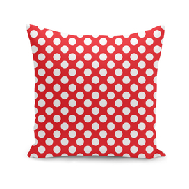 White Polka Dots with Red Background