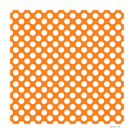 White Polka Dots with Orange Background