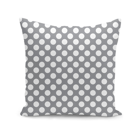 White Polka Dots Grey with Background