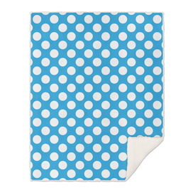 White Polka Dots with Blue Background