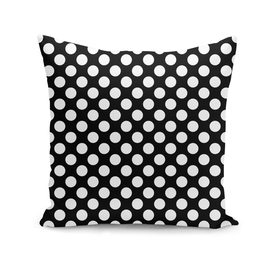 White Polka Dots with Black Background