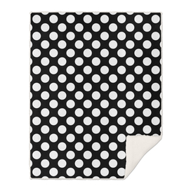 White Polka Dots with Black Background