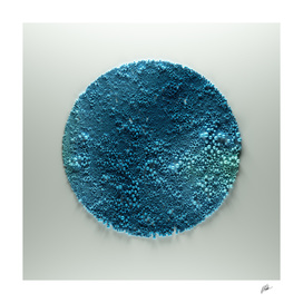 Spheres in Circle. Blue.
