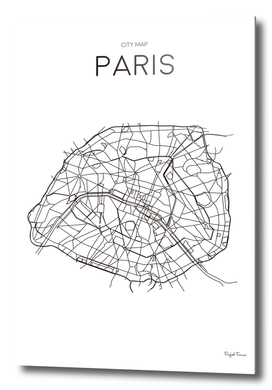 PARIS MINIMALIST MAP WHITE