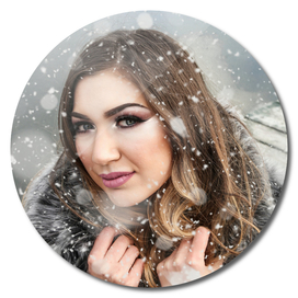 snowy woman portrait
