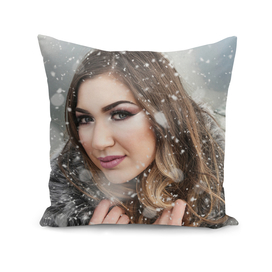 snowy woman portrait
