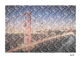 Typographic Art | SAN FRANCISCO Golden Gate Bridge