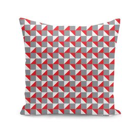 Grey Red and White Geometric Pattern