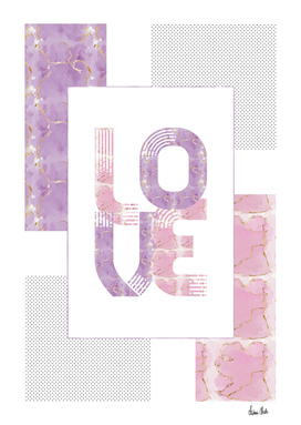 Graphic Art Gold LOVE | rose and violet