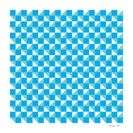 Blue Aqua and White Geometric Pattern