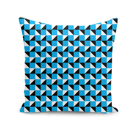 Blue Black and White Geometric Pattern