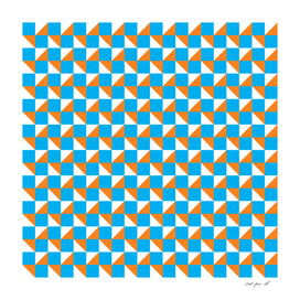 Blue Orange and White Geometric Pattern