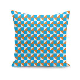 Blue Orange and White Geometric Pattern