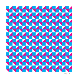 Blue Pink and White Geometric Pattern