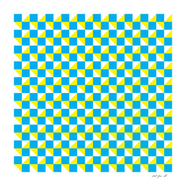 Blue Yellow and White Geometric Pattern