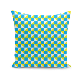 Blue Yellow and White Geometric Pattern