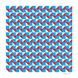 Blue Red and White Geometric Pattern