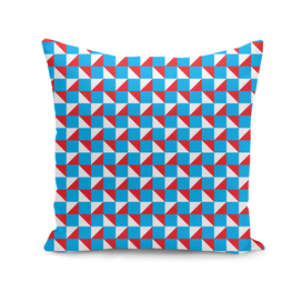 Blue Red and White Geometric Pattern