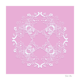 Baroque style pink lace pattern