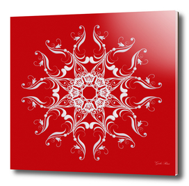 Baroquè style on  red background.