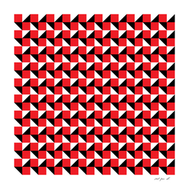 Red Black and White Geometric Pattern