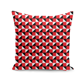 Red Black and White Geometric Pattern