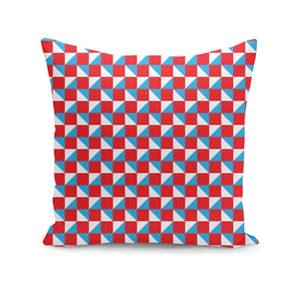 Red Blue and White Geometric Pattern