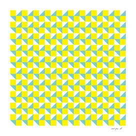 Yellow Aqua and White Geometric Pattern