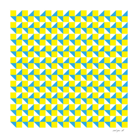 Yellow Blue and White Geometric Pattern