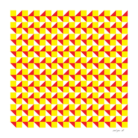 Yellow Red and White Geometric Pattern