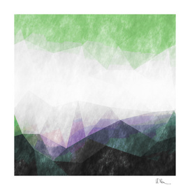 On the mountains- watercolor - triangles