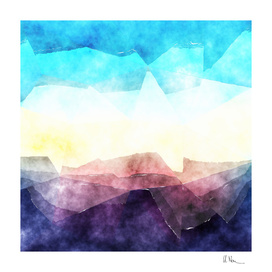 In the sea- watercolor - triangles